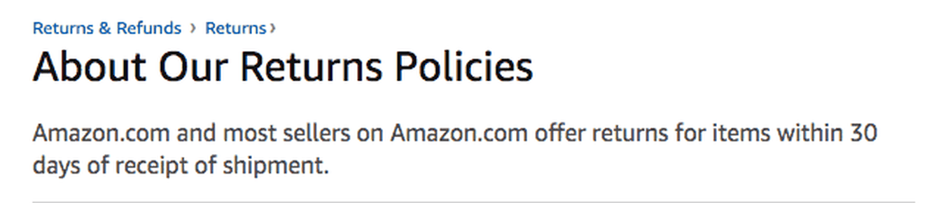 Amazon post-holiday return policy