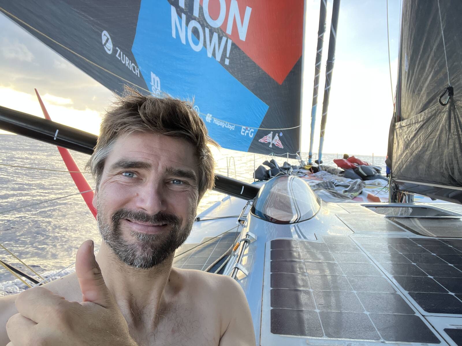 Boris Herrmann sailing the Route du Rhum 4 years ago