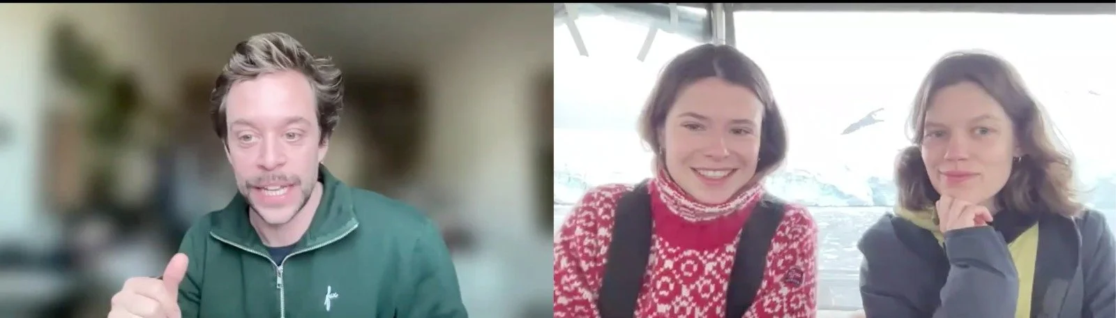 Tobias Krell alias Checker Tobi speaking together with Luisa Neubauer and Lea Wowra.