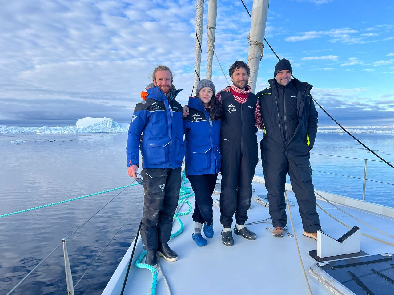 A team happy to have made it back safely. 