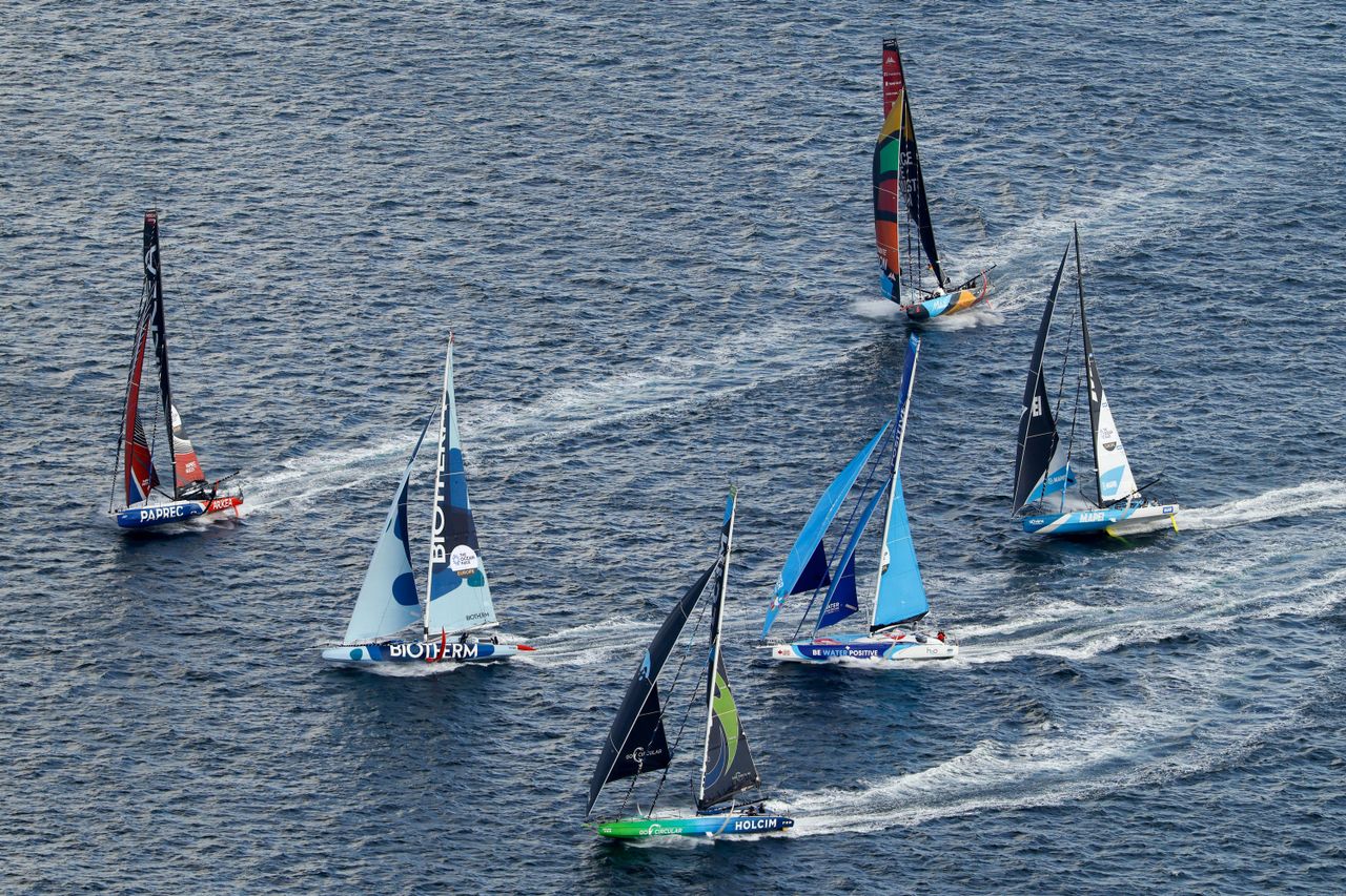 Seven IMOCA boats set sail today at the start of The Ocean Race Europe 2025