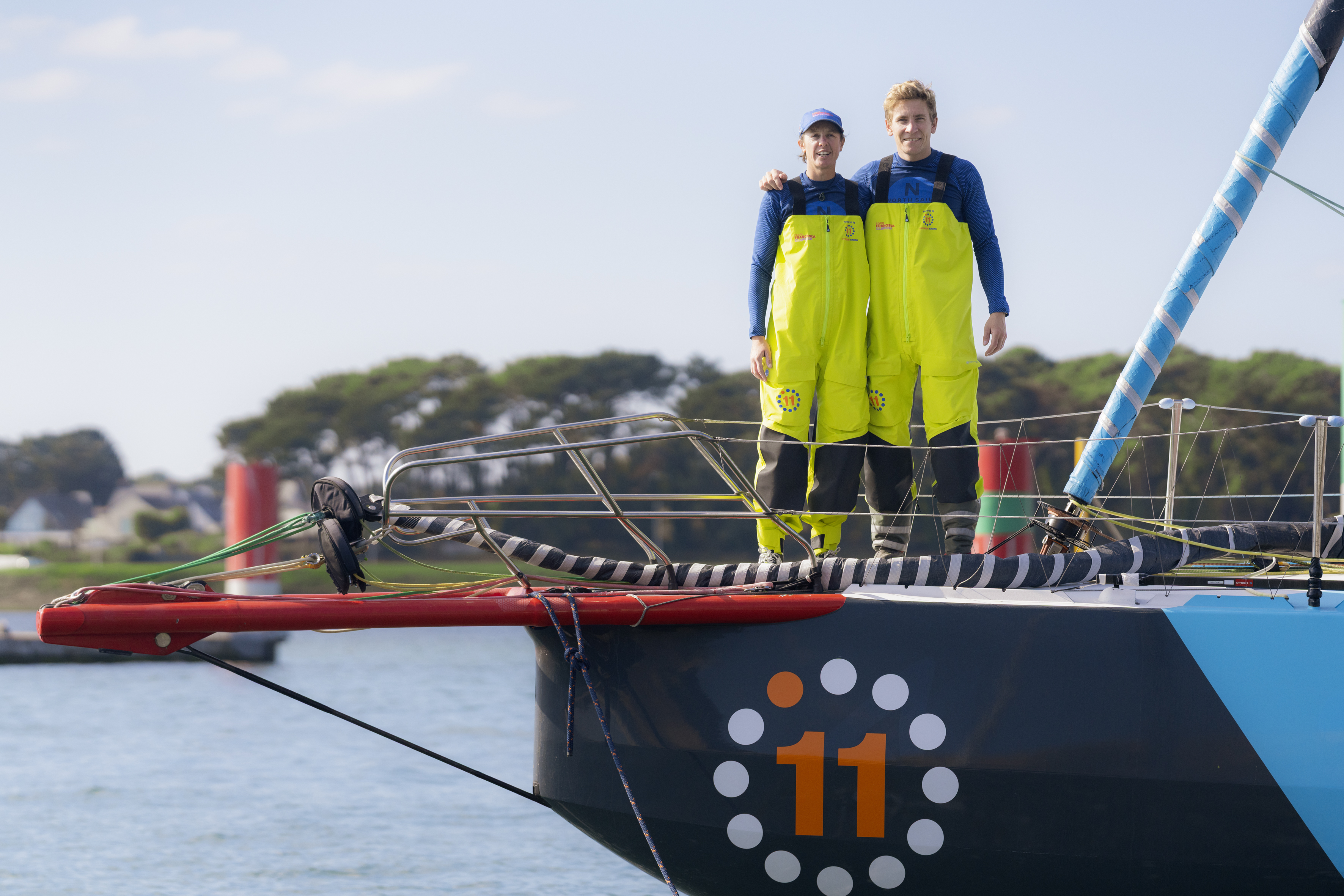 Francesca Clapcich and Will Harris, ready for the Transat Café l'OR
