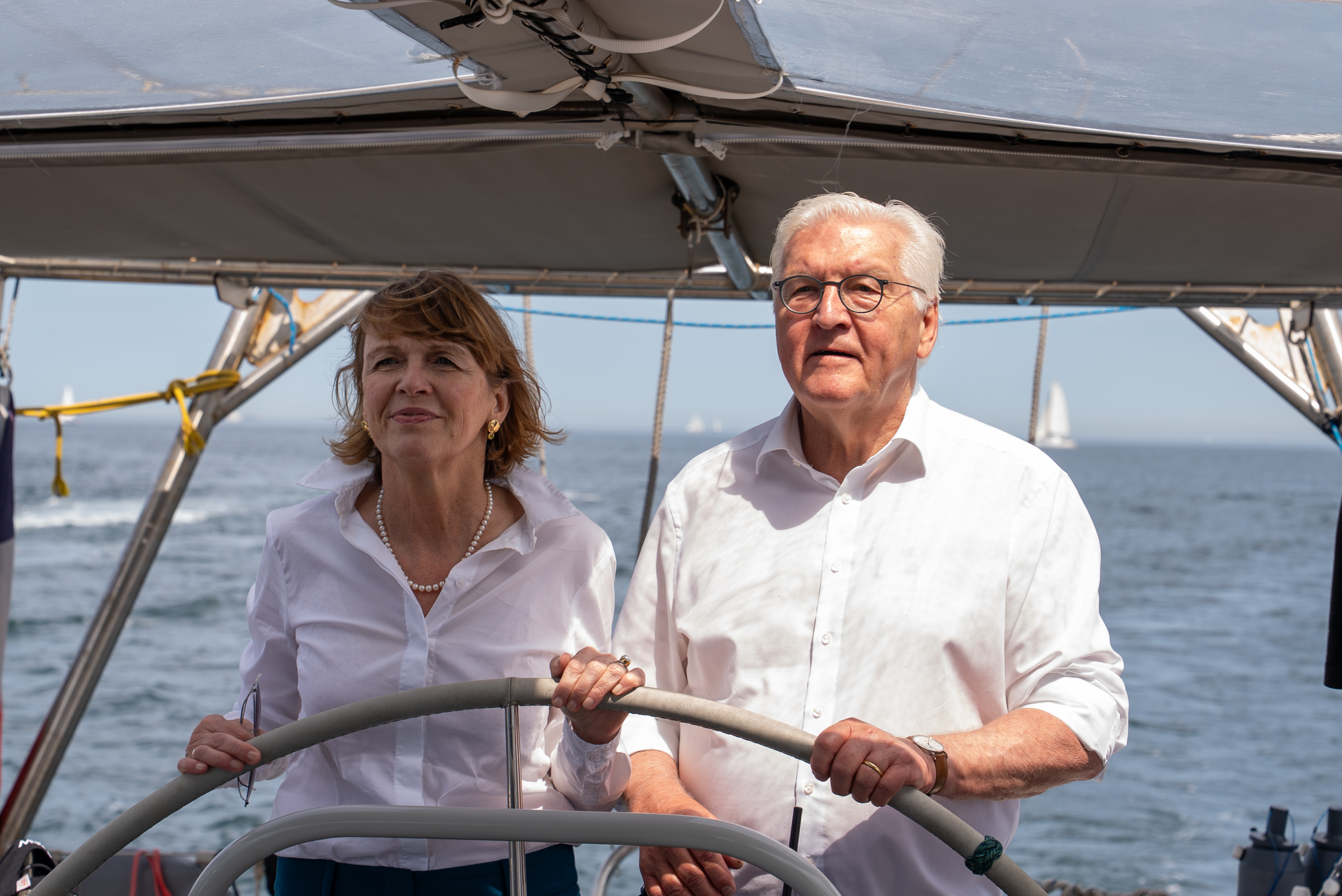 Elke Büdenbender and German President Frank-Walter Steinmeier even helmed Malizia Explorer while under sail