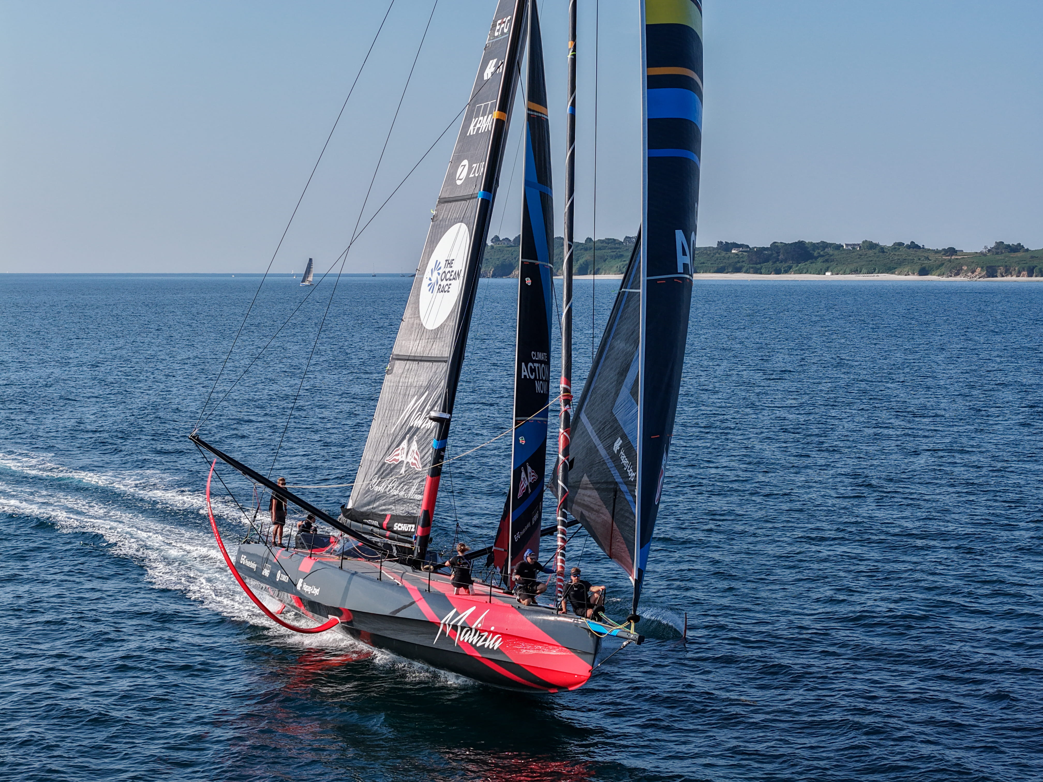 Team Malizia's newly launched Malizia 4 race yacht training in Lorient in July 2026