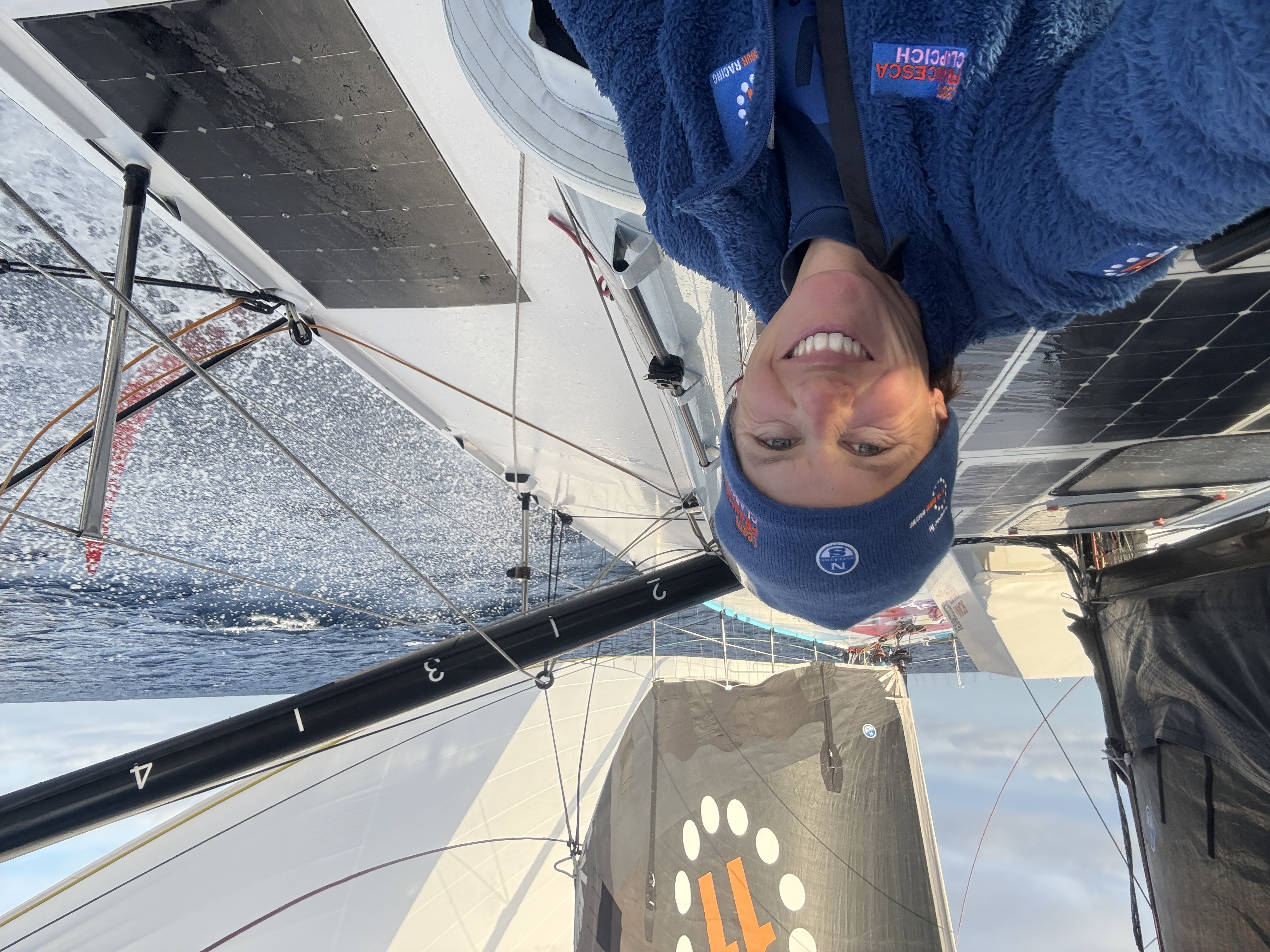 Francesca Clapcich onboard 11th Hour Racing on the Transat Café l'OR