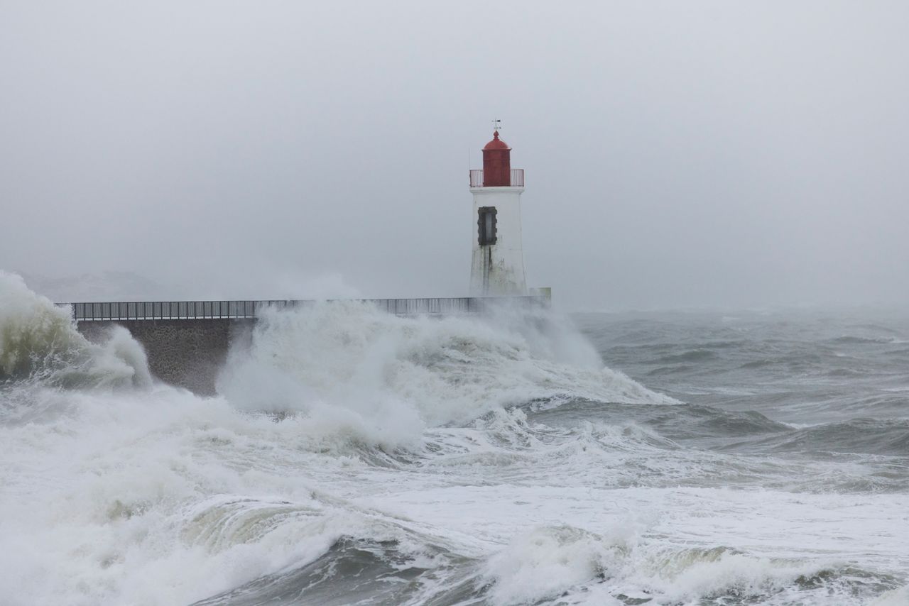 Stormy channel in Les Sables d'Olonne