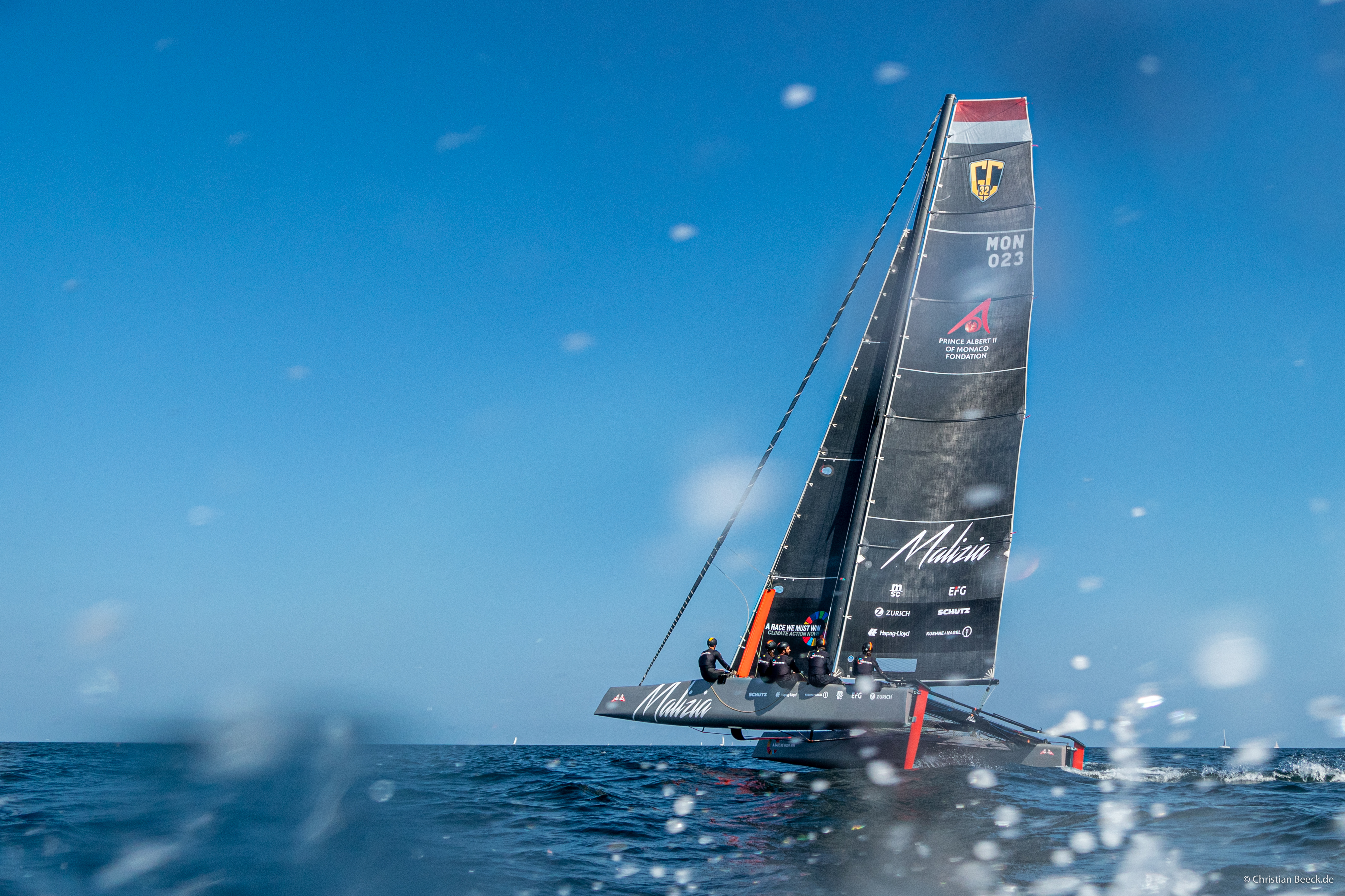 Team Malizia is back for Kieler Woche with their GC32 catamaran and some foiling action with partners