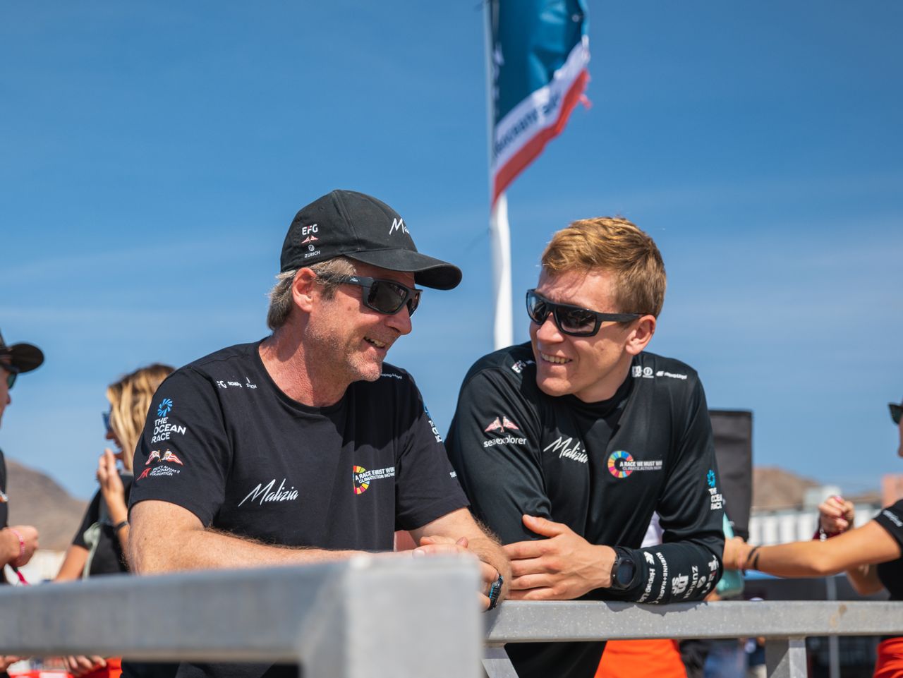 Taking over for Boris: Yann Eliès (left) jumping in as new crew member and Will Harris (right) taking over the skipper role.