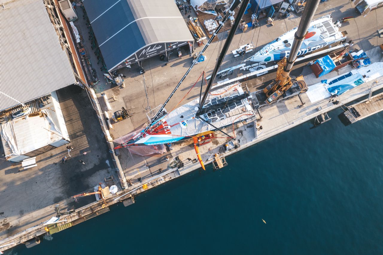 Malizia - Seaexplorer's from the sky: The refit in Alicante is short and intense to get the boat ready for the start of The Ocean Race