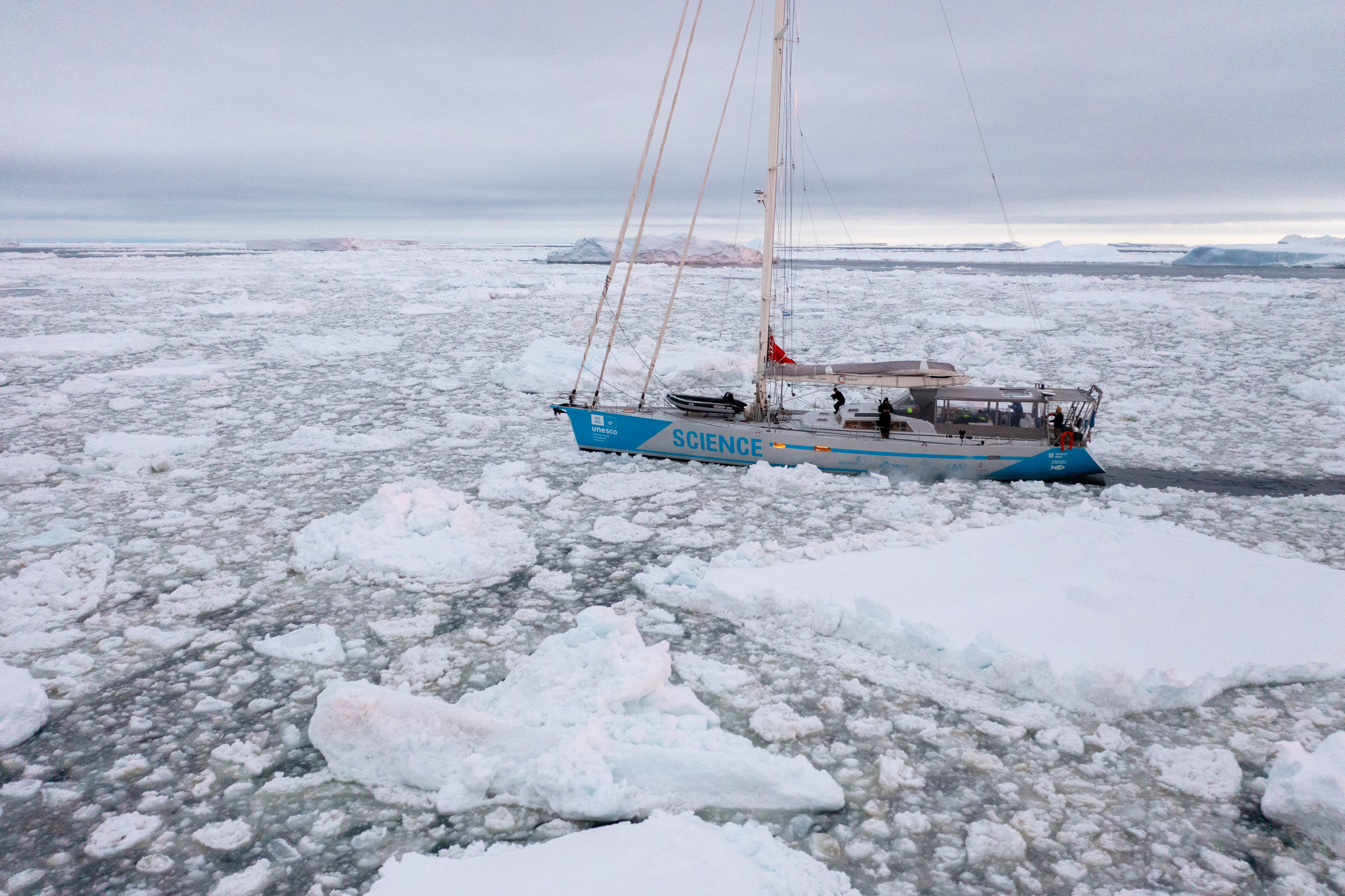 Malizia Explorer in Antarctica half a year after its launch. 
