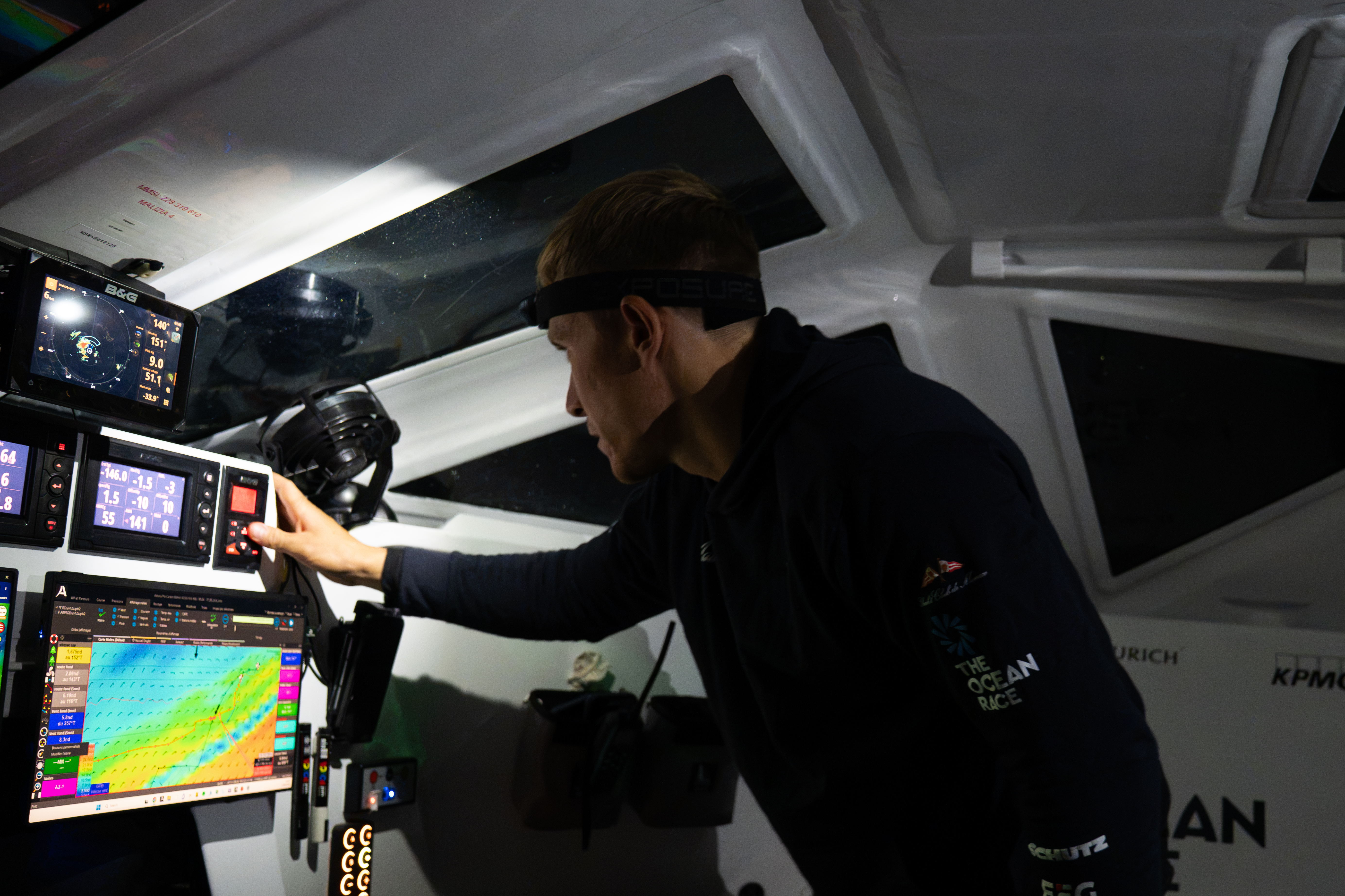Will Harris sailing onboard Malizia 4