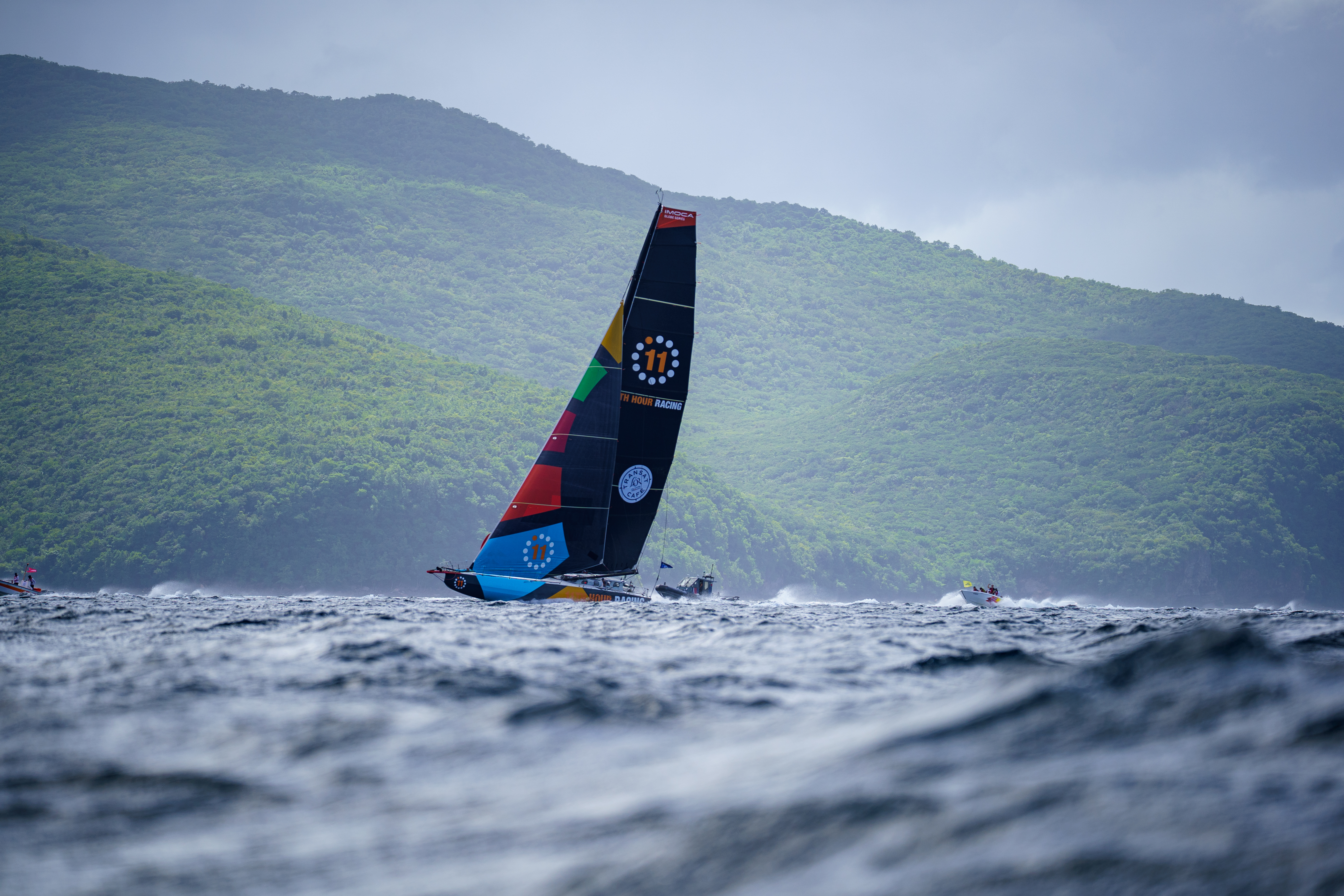 11th Hour Racing arrival in the Transat Café L'OR with Francesca Clapcich and Will Harris who had raced together for Team Malizia on the same boat, formerly Malizia - Seaexplorer, earlier that year
