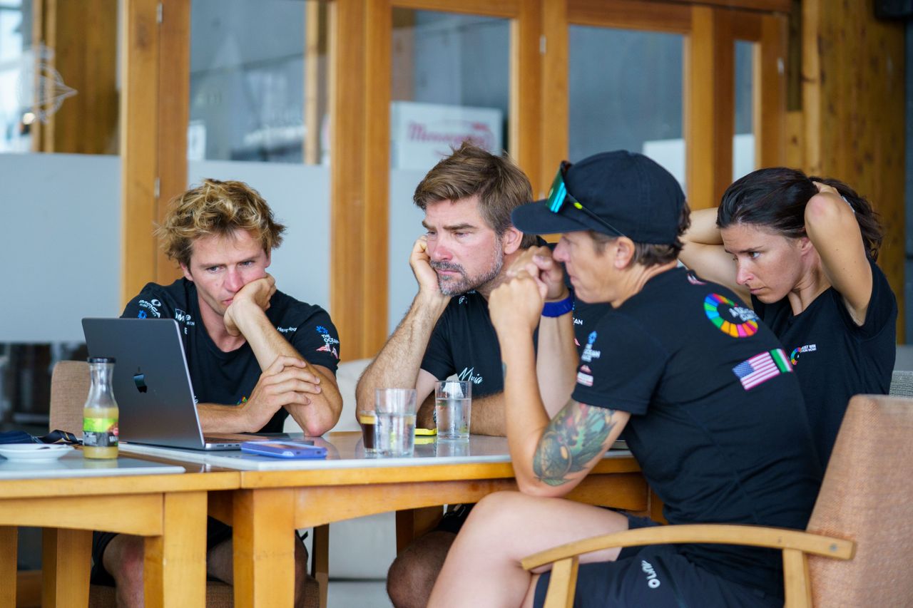 Team Malizia's final weather briefing this morning before the Leg 3