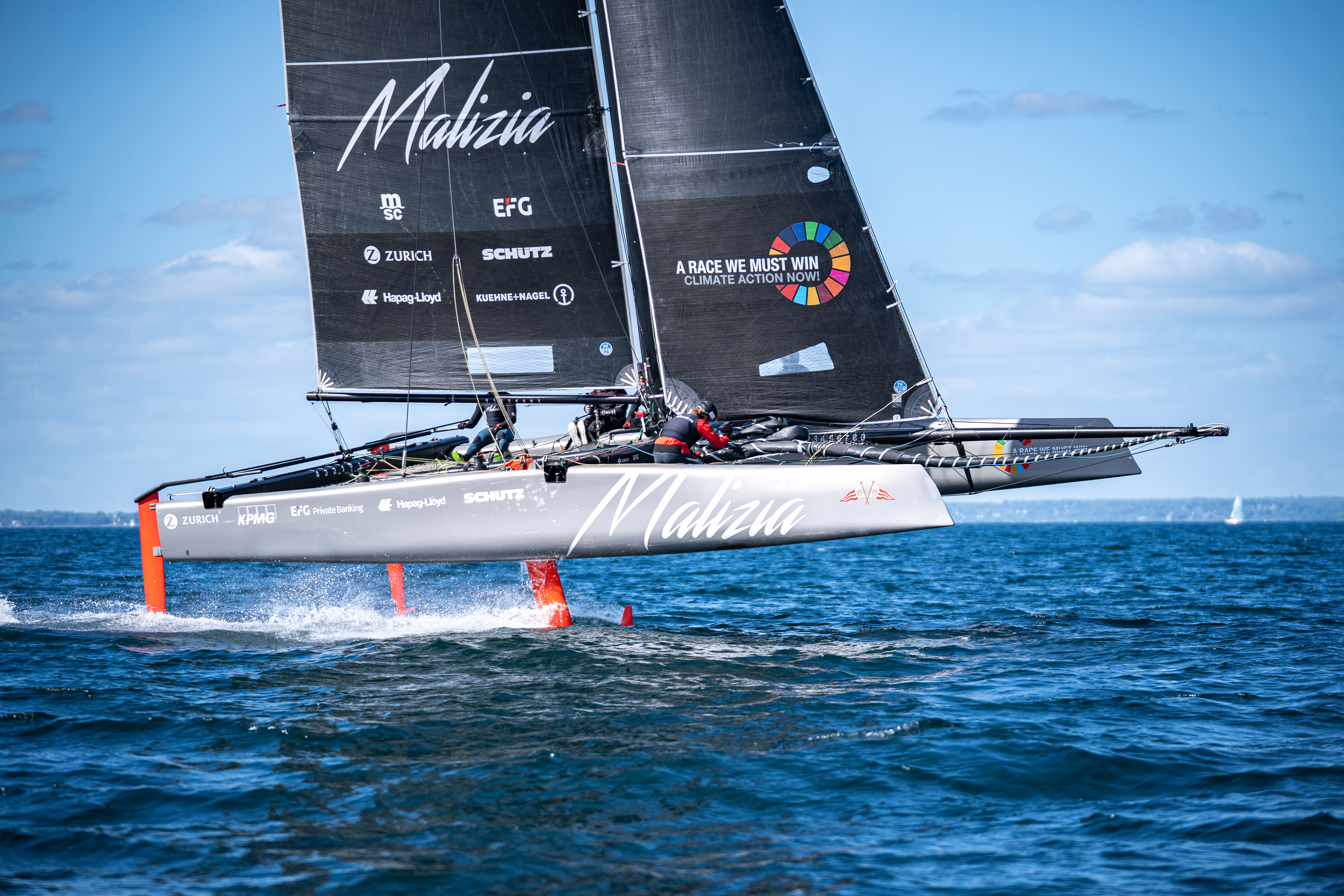 Team Malizia GC32 back in the water last week in Lorient