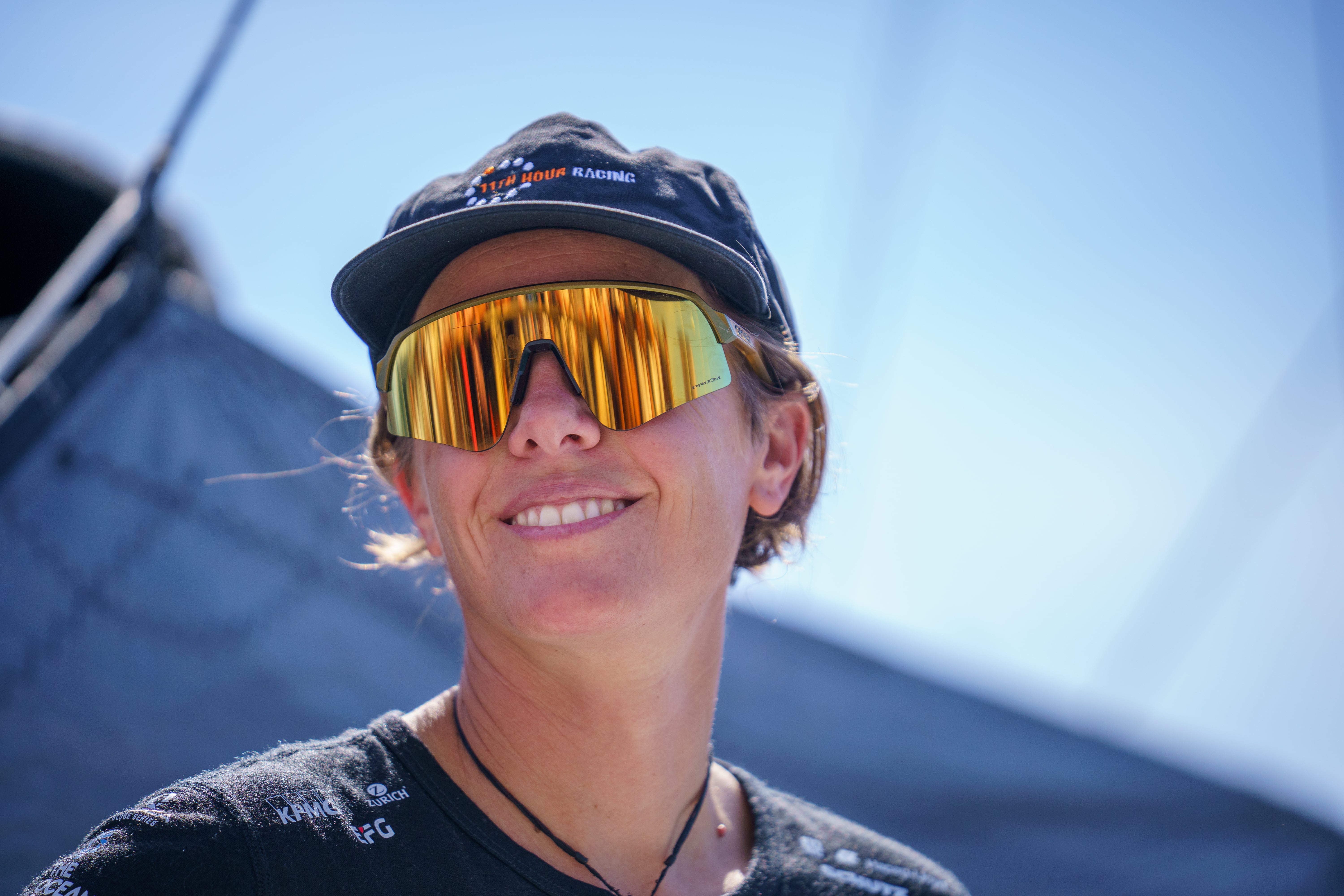 Co-skipper Francesca Clapcich leaving her home country on Leg 5 of The Ocean Race Europe as she departed Genova