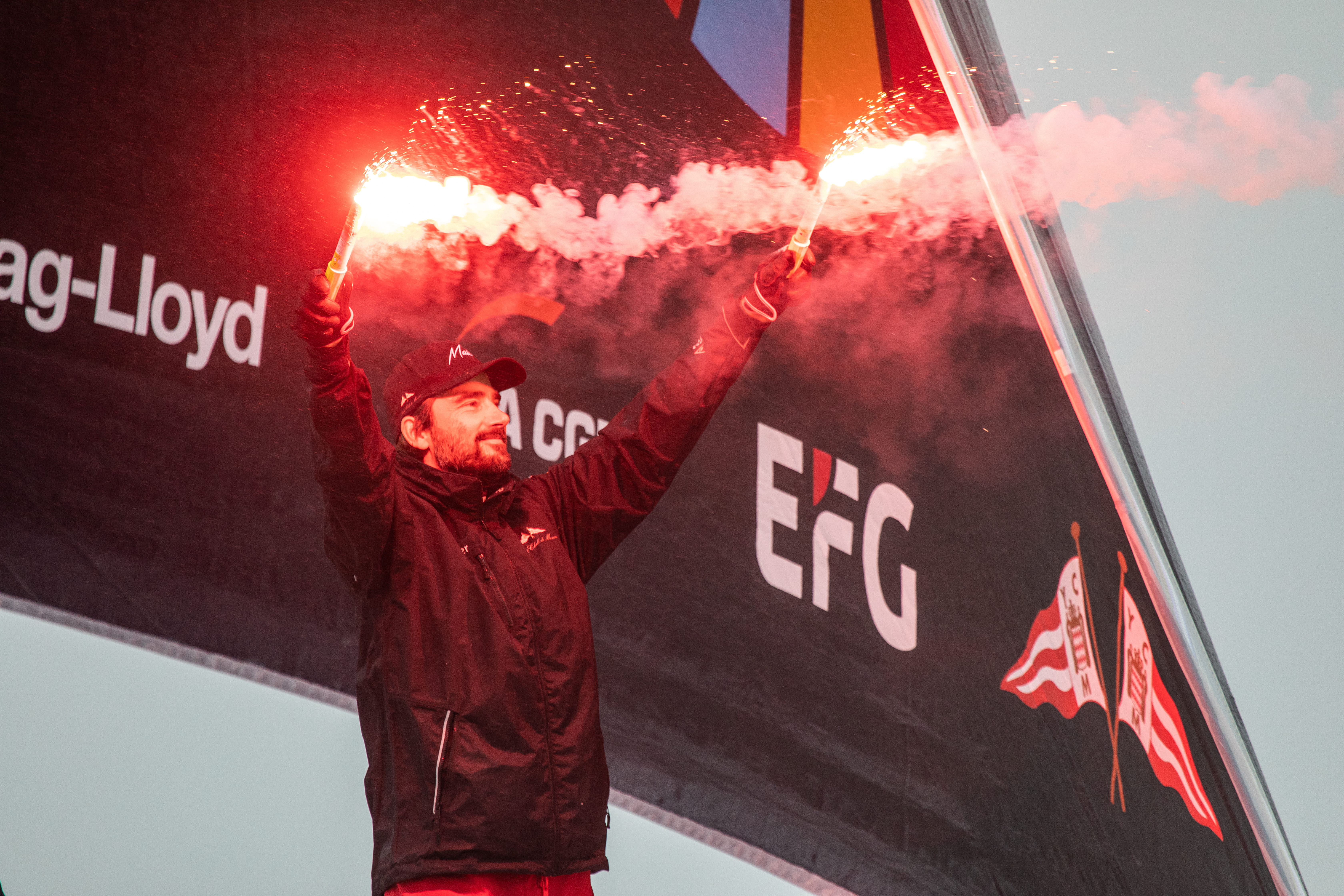Boris Herrmann at the finish of his historic participation in the Vendée Globe 2020-2021, becoming the first German ever to compete in the solo, non-stop round-the-world race