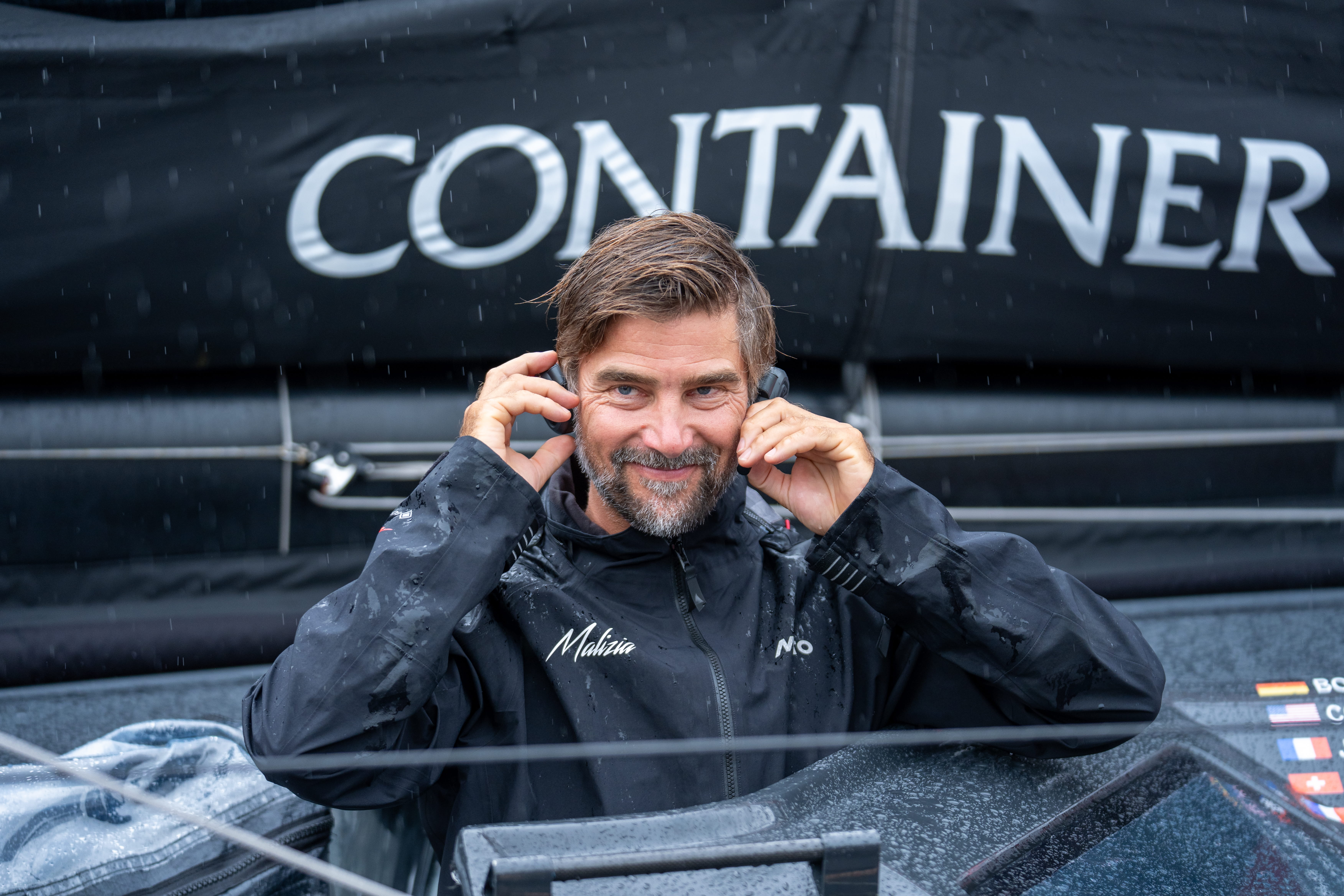 Skipper Boris Herrmann shortly before docking-off in New York