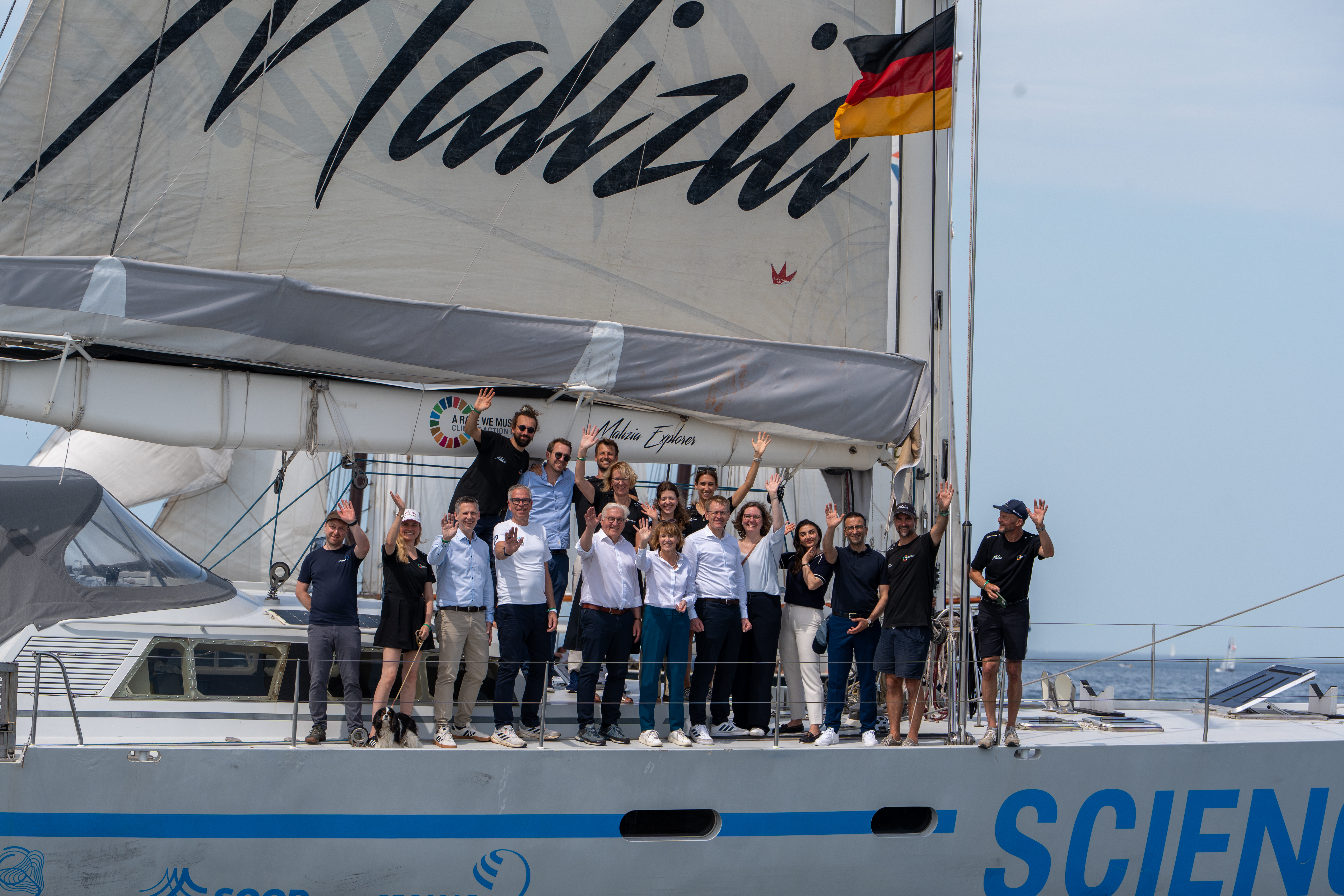 Team Malizia had the honour of welcoming German President Frank-Walter Steinmeier and a high-level delegation on board Malizia Explorer on the first day of Kieler Woche this Saturday 20 June 2026.