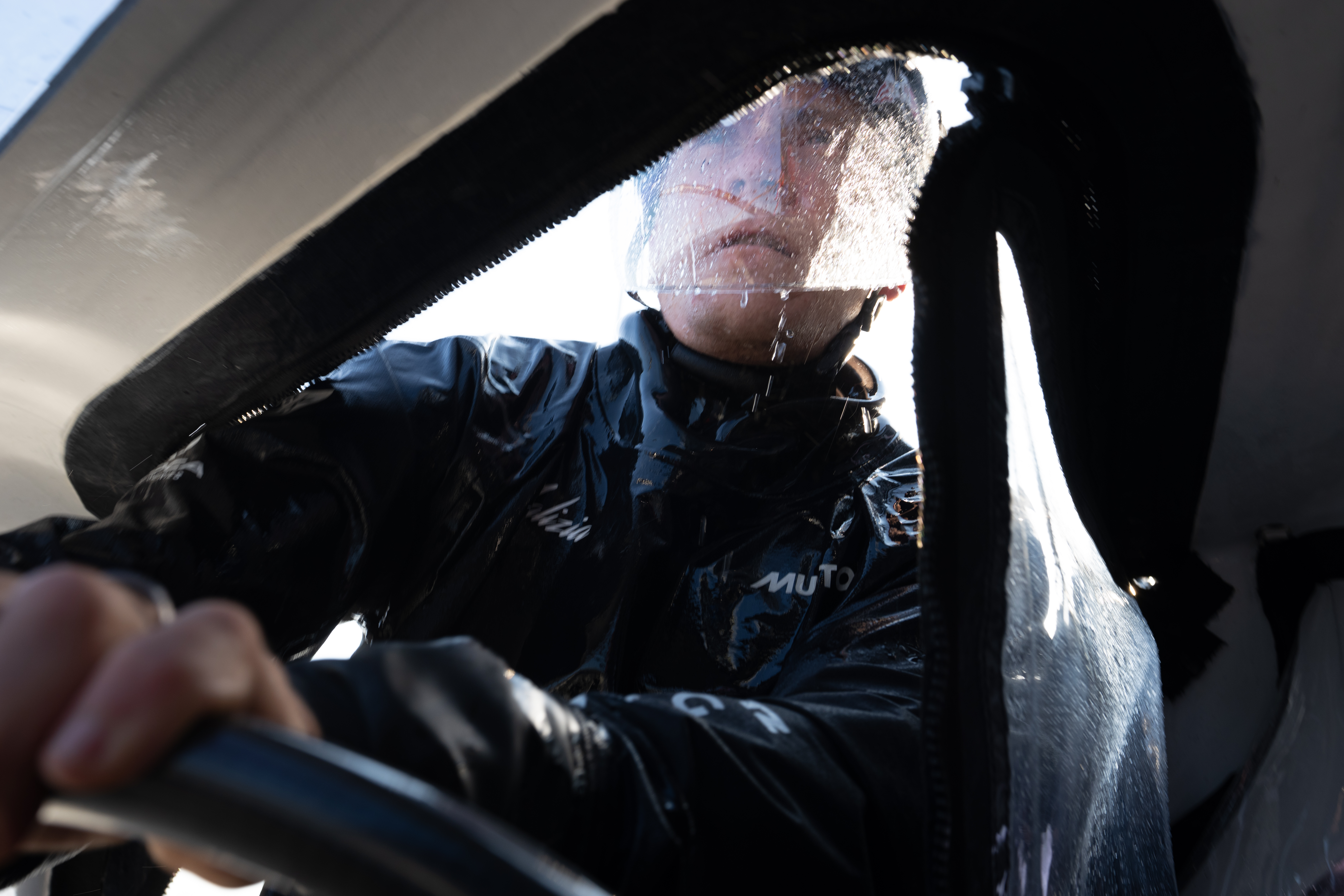 Will Harris steering onboard Malizia 4