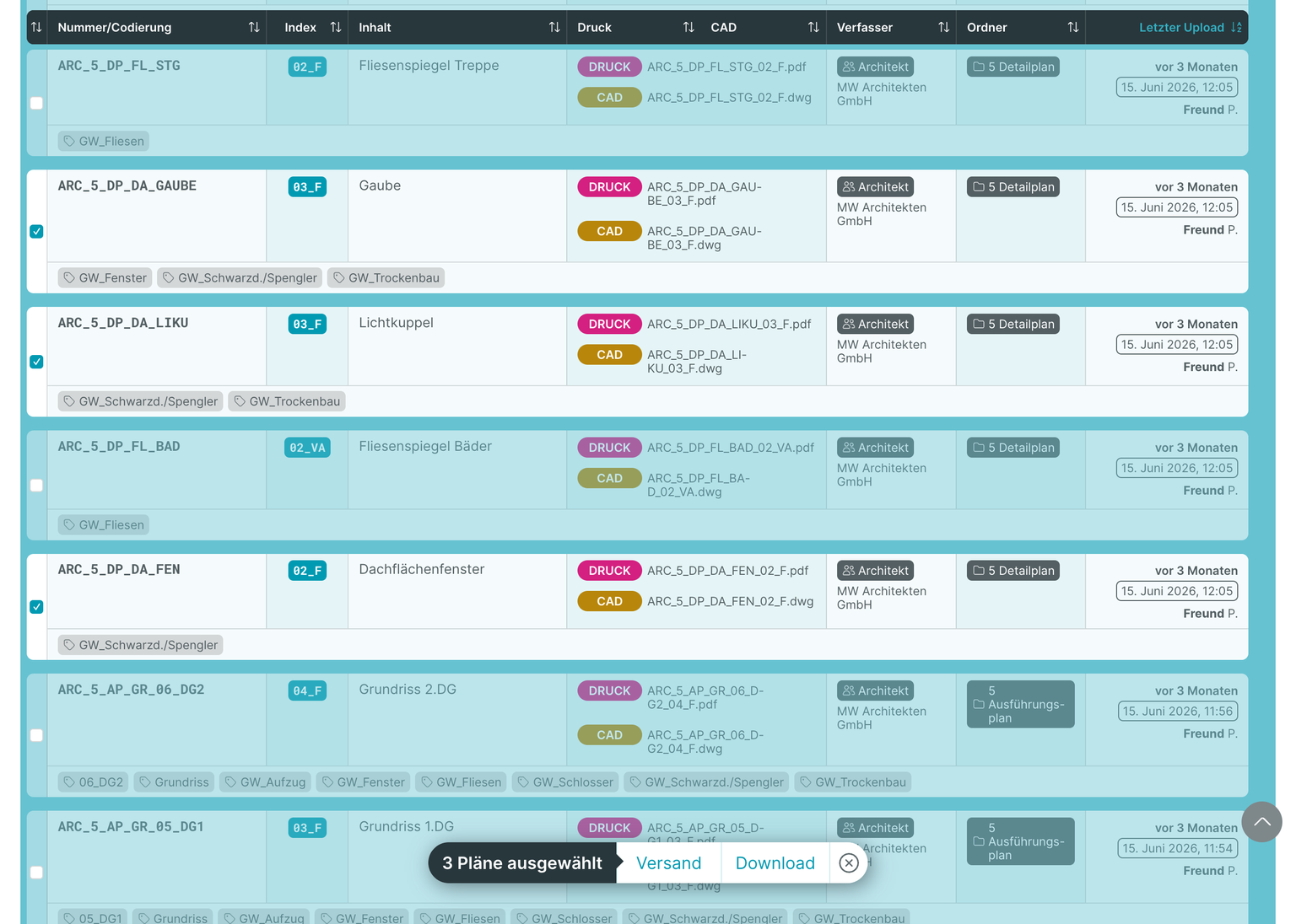 PLANFRED-Screenshot – Planmultiversand