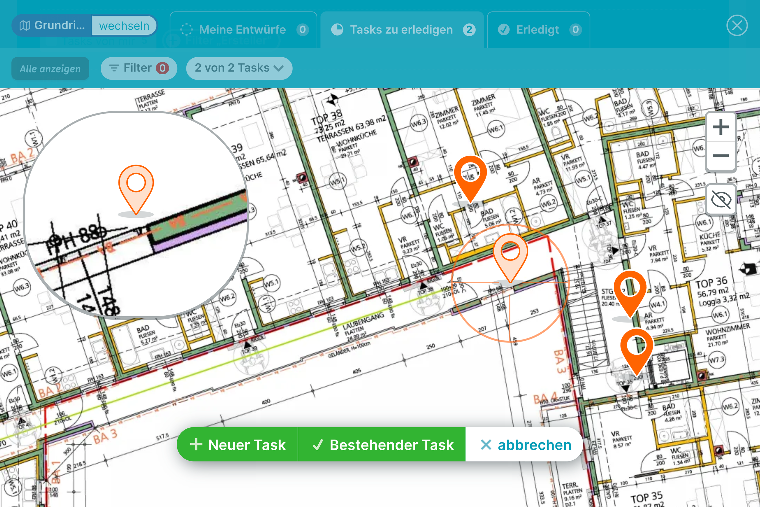 PLANFRED-Webapp – Tasks-Verortung neuer Pin lg