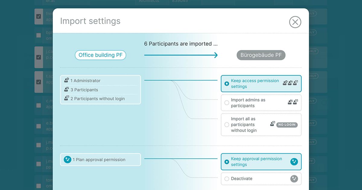 Importing multiple participants into a new project