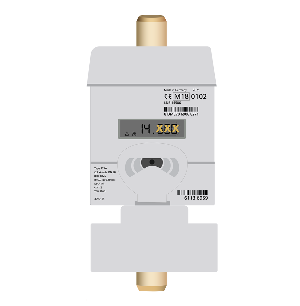 Ansicht des Ultraschallwasserzählers