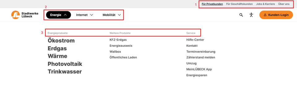 Startseite Navigation