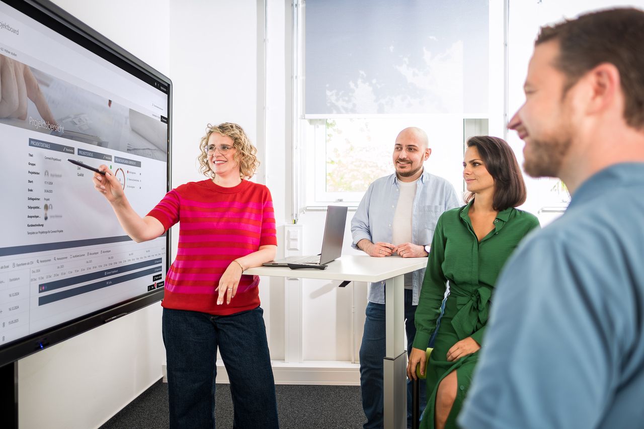 Team bespricht Projektlösung Connect