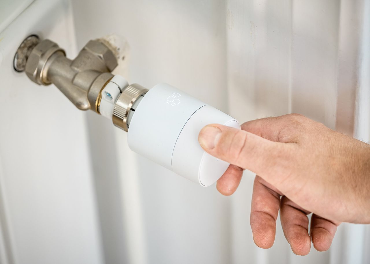 Smartes Thermostat an einer Heizung