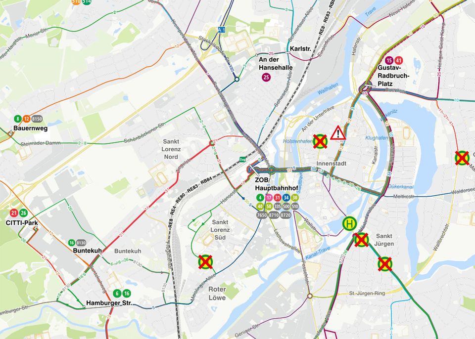 Interaktiver Liniennetzplan