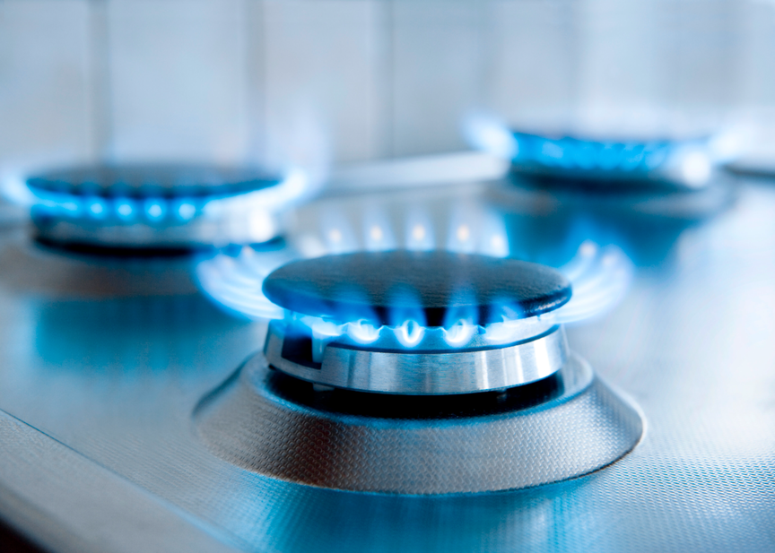 Gasflamme auf Gasherd