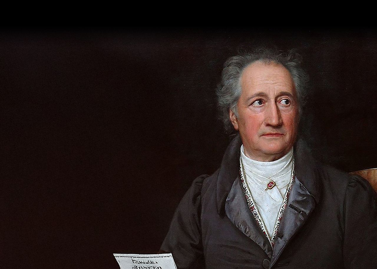 Johann Wolfgang von Goethe im Jahr 1828 (Ausschnitt eines Ölgemäldes von Joseph Karl Stieler)