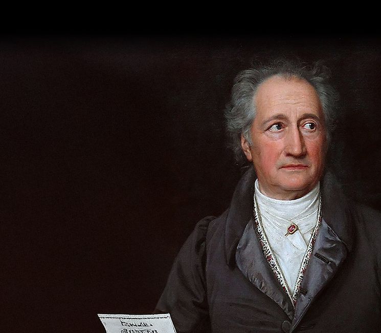 Johann Wolfgang von Goethe im Jahr 1828 (Ausschnitt eines Ölgemäldes von Joseph Karl Stieler)