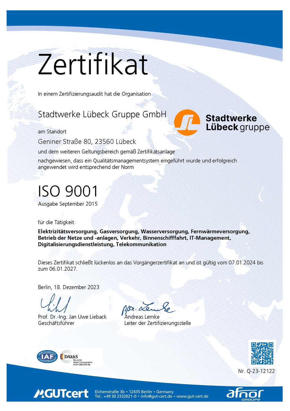 ISO 9001 SWL Gruppe