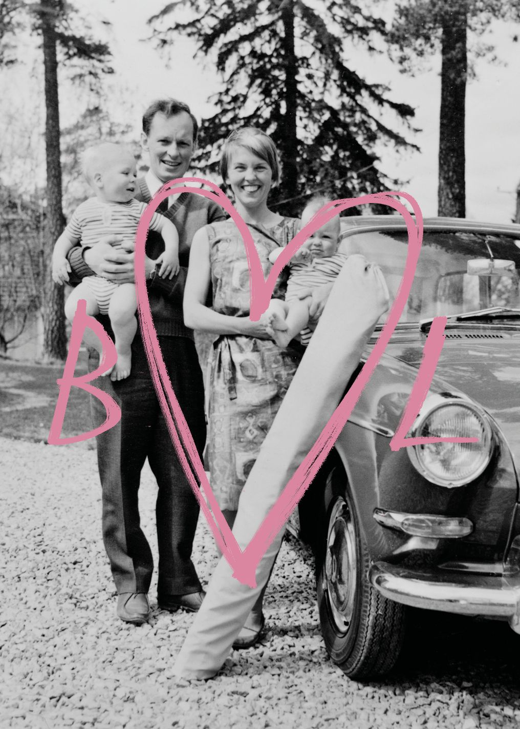 BabyBjörn family with Björn and Lillemor and two of their children