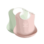 Baby Bib in 2-pack with deep spill pocket - BabyBjörn