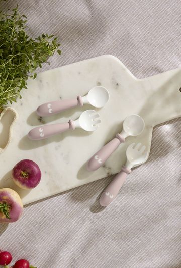 베이비 스푼 및 포크, 4개 · 라이트 핑크