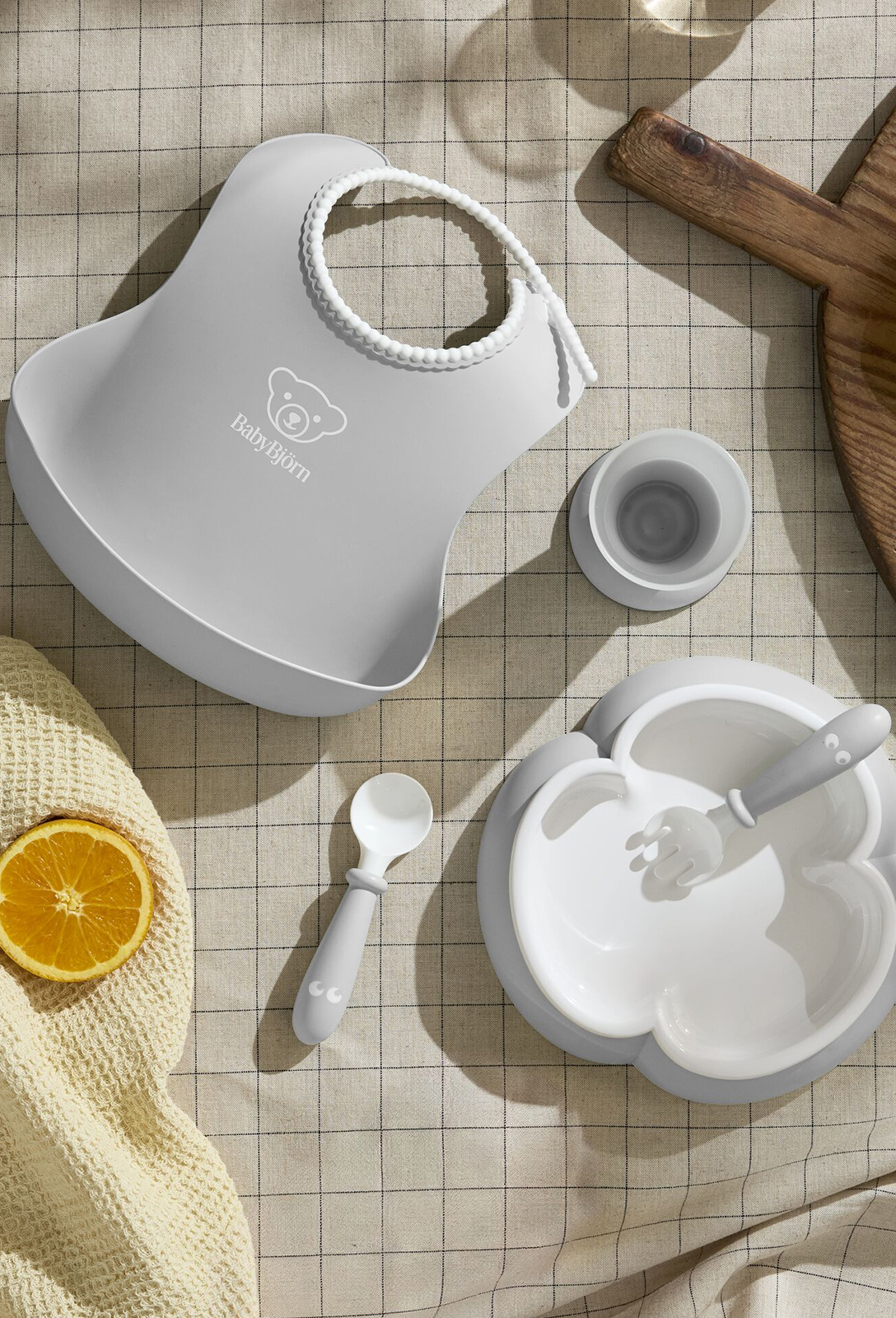 Alternativ bild 1 för Babybjörn middagsset för barn, grå