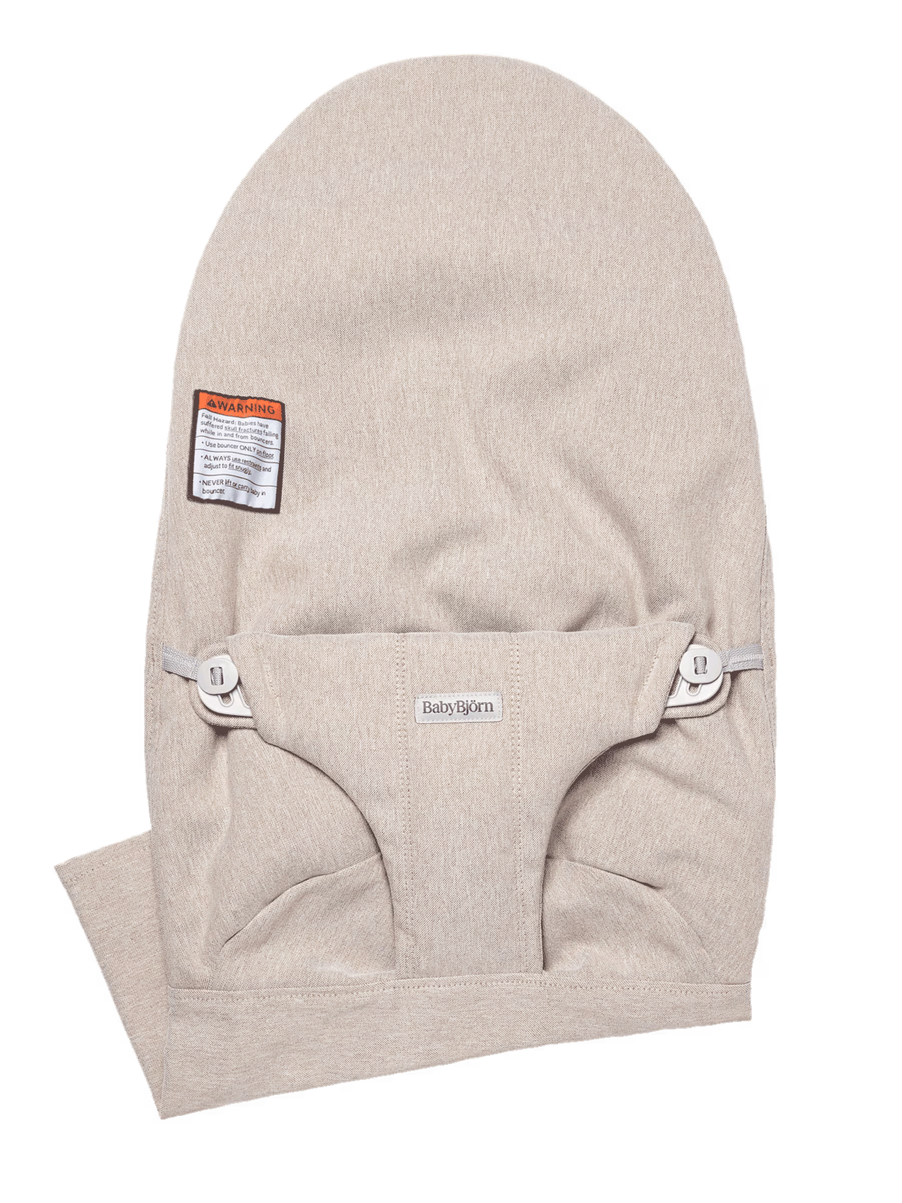 Light beige woven melange fabric seat for BabyBjörn Bouncer Bliss.