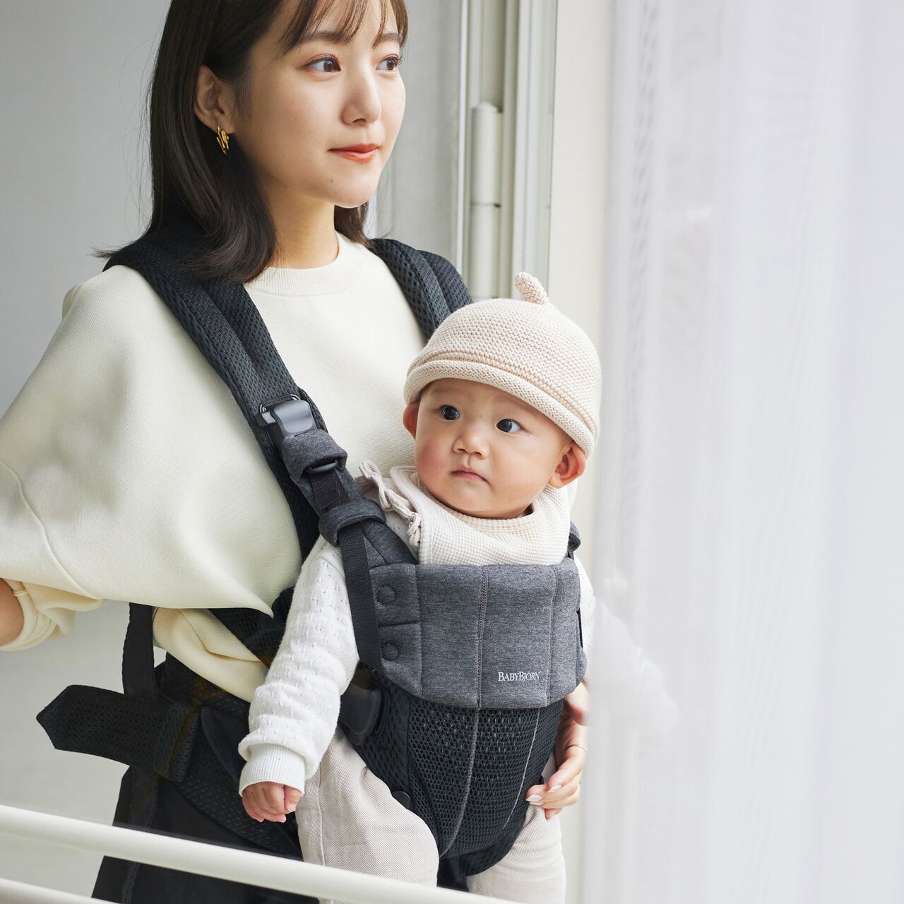 Masterpiece of BabyBjörn Baby Carrier HARMONY featuring yui with Baby