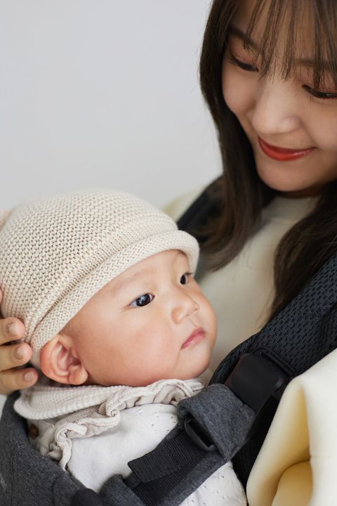 Masterpiece of BabyBjörn Baby Carrier HARMONY featuring yui with Baby