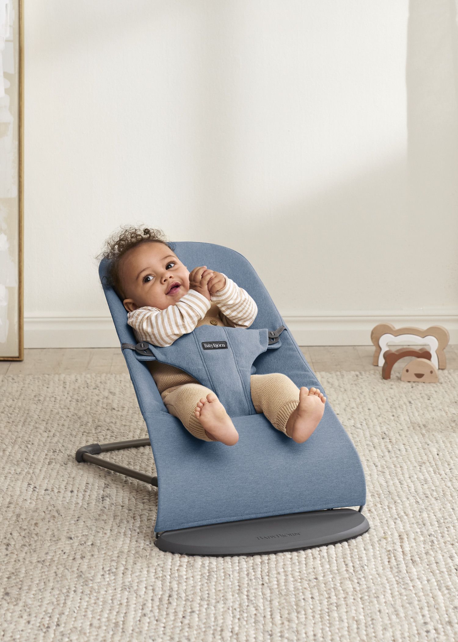 Bouncer Bliss in Blue Woven Mélange - BabyBjörn
