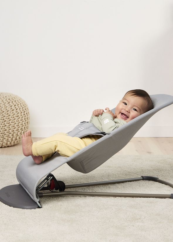 Bouncer Balance Soft in Light grey Woven/Jersey Trifabric - BabyBjörn