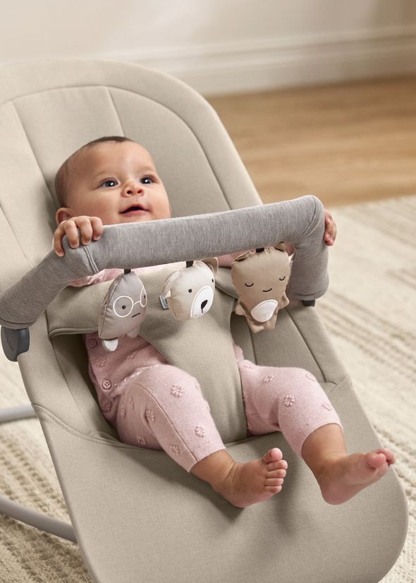 Bouncer Begin and Soft Friends toy bar from BabyBjörn