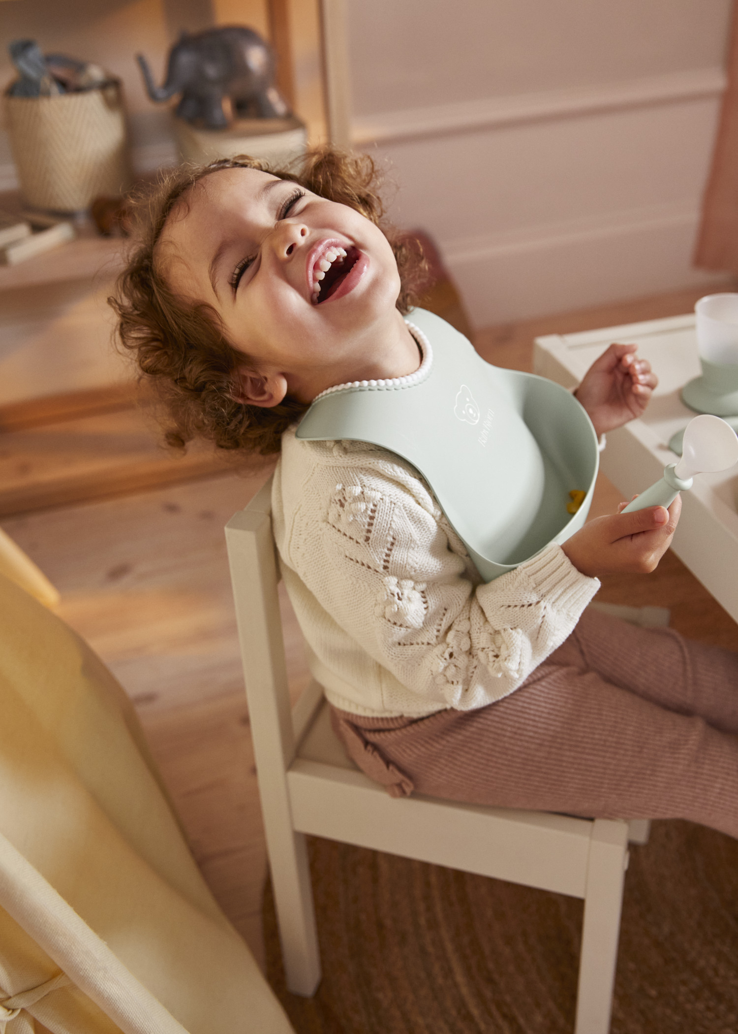 Bavoir, lot de 2 - Vert pastel/Bleu pastel (BabyBjörn) - Image 4