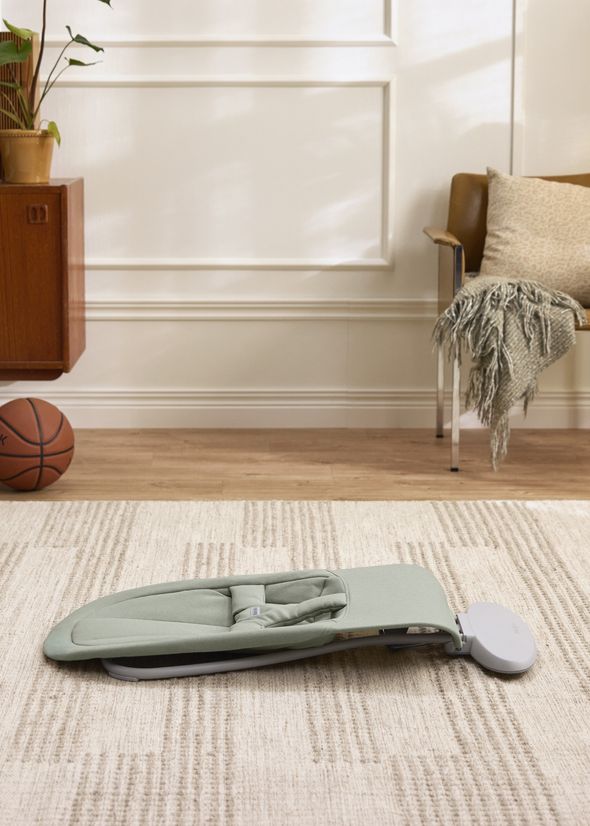 Bouncer Begin in Light green brushed woven folded flat and easy to storage