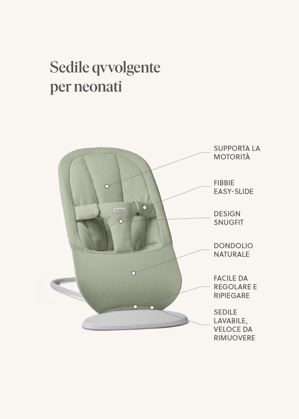 Sdraietta Begin verde chiaro tessuto - BabyBjörn
