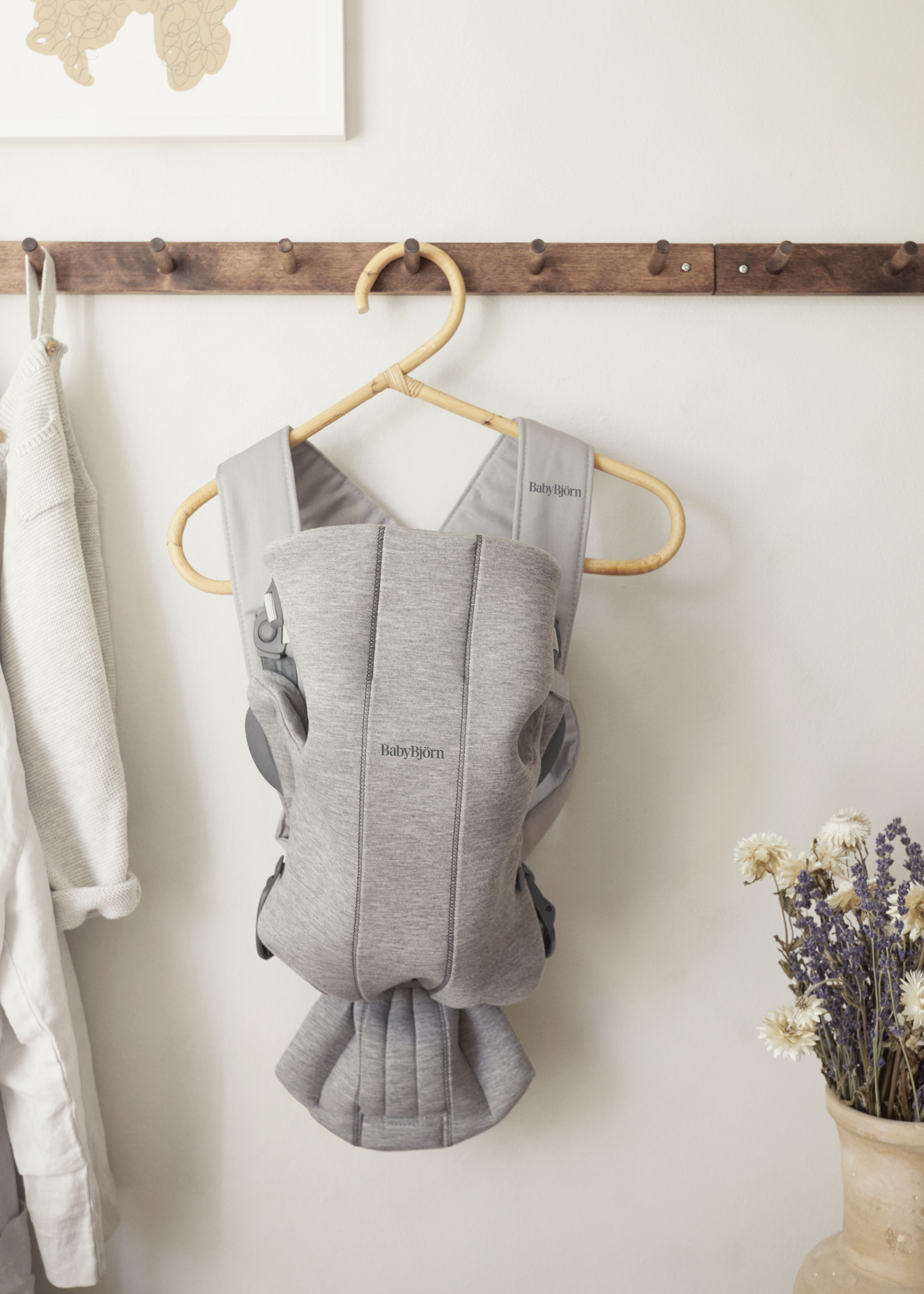 Porte-bébé Mini - Gris clair / Jersey 3D (BabyBjörn) - Image 11