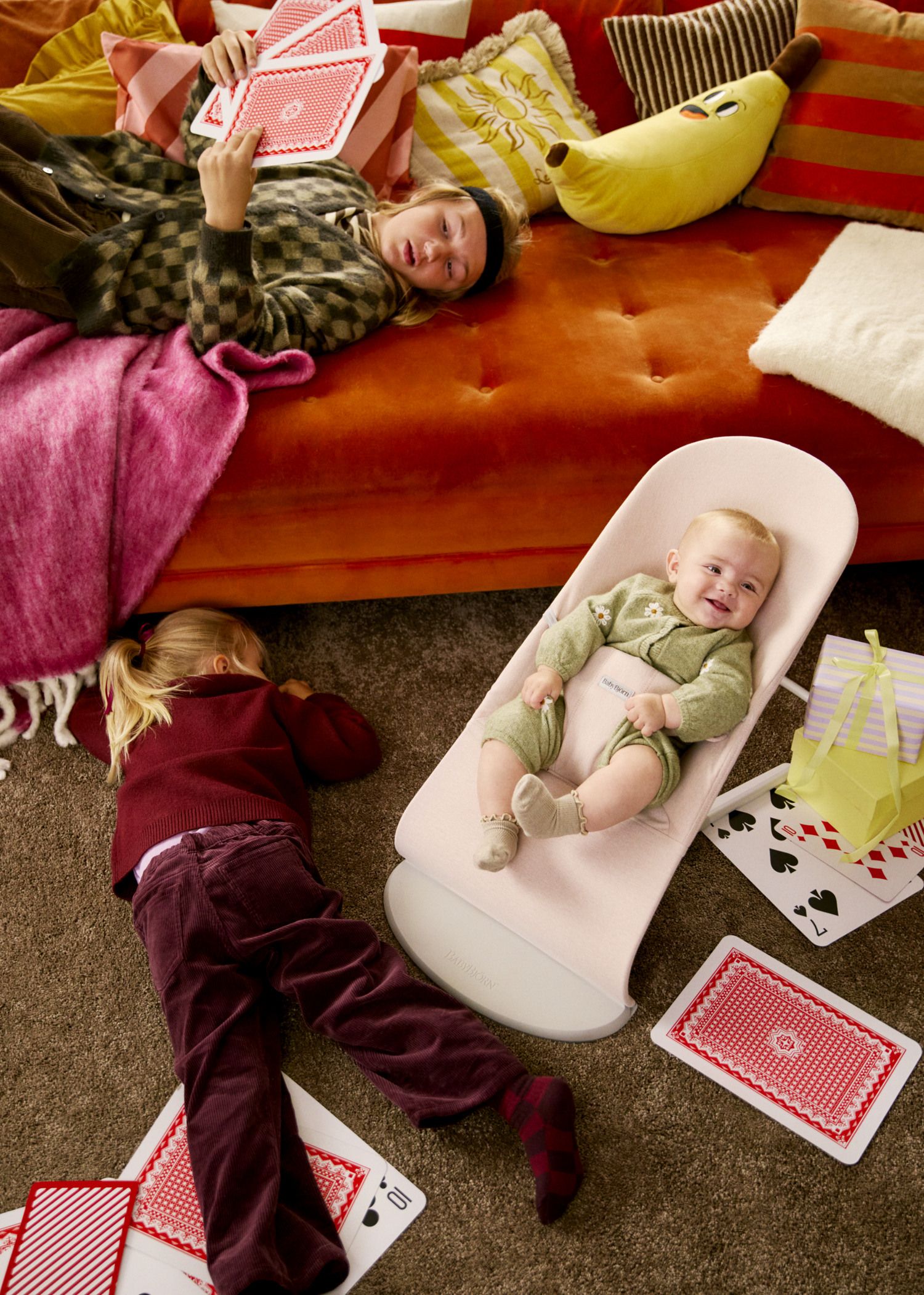 Bouncer Bliss in Light pink Woven Melange - BabyBjörn